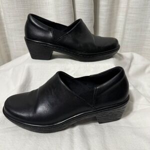 Klogs USA Black Leather Slip Resistant Clogs Comfort Work Shoes‎ Size 6